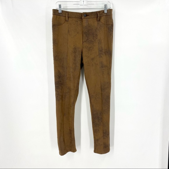 Free People Suede Studded Beaded Pants Size 6 - Picture 10 of 11